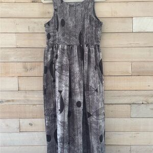 MISSLOOK Black and Gray Patterned Midi Dress